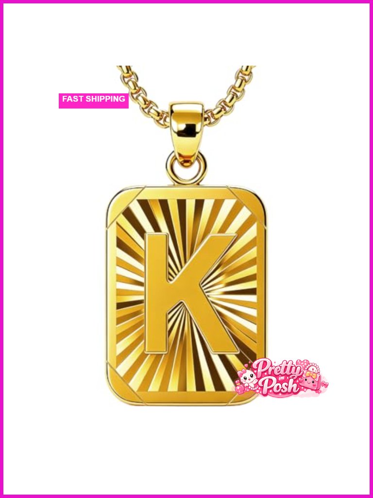 18k Gold Initial Necklace Dainty Letter Pendant Gift